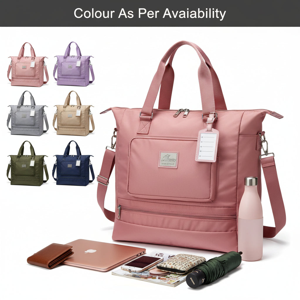 Expandable Folding Travel Bag for Women, Luggage Bag for Travel (Multicolor)