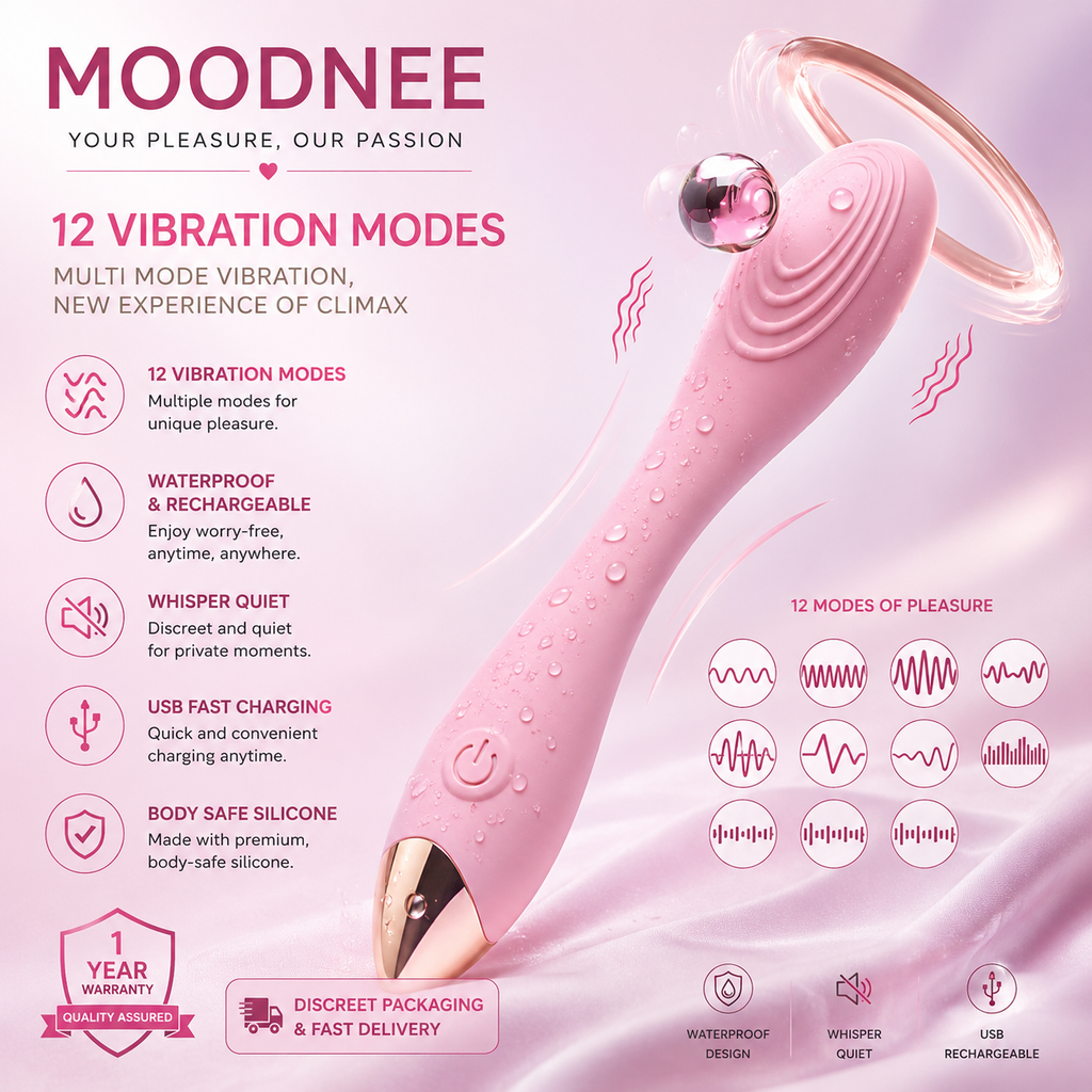 ✨ Women’s 12-Mode Personal Wellness Massager – Rechargeable & Silent Design.