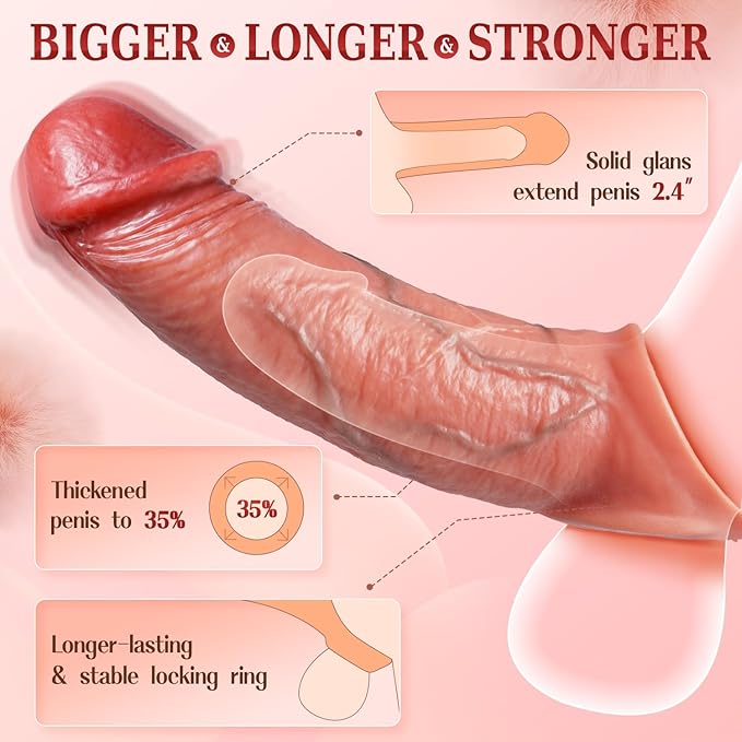Penis Sleeve Cock Sleeve Vibrator 8 inch. (Washable)