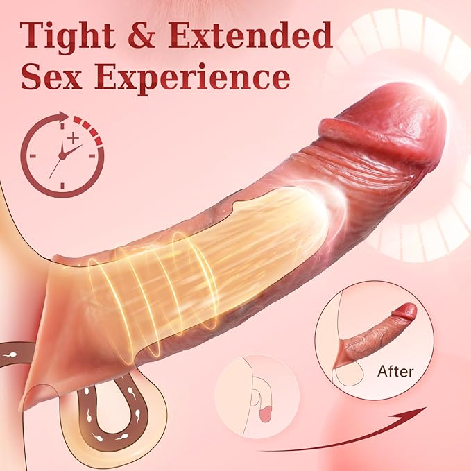 Penis Sleeve Cock Sleeve Vibrator 8 inch. (Washable)